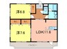 パストラーレ的場丘Ｂ棟 2LDKの間取り