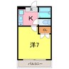 西岡崎フロイデ 1Kの間取り