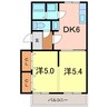 メゾングロワール 2DKの間取り