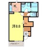 プリンス大友 1Kの間取り