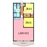 サクセス桜井 2LDKの間取り