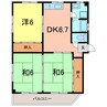 リバーストーン 3DKの間取り