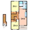 メゾンスターブルⅡ 2DKの間取り