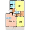 オッツセブン 2LDKの間取り