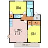 エクセルハイム 2LDKの間取り