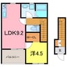 リーブルファイン稗田町 1LDKの間取り