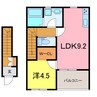 リーブルファイン稗田町 1LDKの間取り