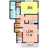 ノーブル　Ａ 1LDKの間取り