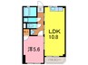安城第22東海ビル 1LDKの間取り