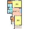 プリフィオーレ　Ａ 2DKの間取り