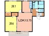ベルドミール上松Ｂ棟 2LDKの間取り