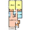 プリマヴェーラ 2LDKの間取り