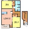 プラシードＢ 2LDKの間取り