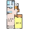 カーサ　デ　アール 1LDKの間取り