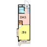ビラ三秀中山 1DKの間取り