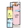 スカーハイツB 1LDKの間取り
