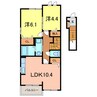 カーサ三宅 2LDKの間取り