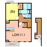 デフィー川原Ｂ 1LDKの間取り