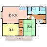 メゾンエルフ　Ａ棟 2DKの間取り