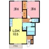 リヴィエール 2LDKの間取り