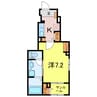 サンパティーク塩田 1Kの間取り