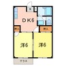 アメニティYATAⅡ 2DKの間取り