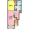クラール　パプリカD 1LDKの間取り