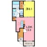 クラール　パプリカD 1LDKの間取り