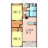 エクセル桜 2LDKの間取り