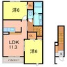 フォーシーズンズ 2LDKの間取り