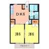 エスポアール祇園Ｂ 2DKの間取り