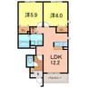 さくら　Ｃ 2LDKの間取り