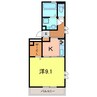 フローラ島間 1Kの間取り