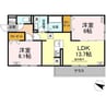 カーサ・カルーナ 2LDKの間取り