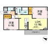 カーサ・カルーナ 2LDKの間取り