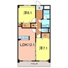 クローバー神明 2LDKの間取り