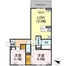 エクセランT．T 2LDKの間取り
