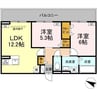 エクセランT．T 2LDKの間取り
