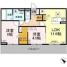 ラコリーナ花園 2LDKの間取り