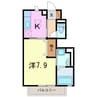 シャインベル花立 1Kの間取り