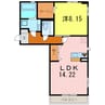 メゾンＭＩＮＡＭＩ　Ⅱ 1LDKの間取り