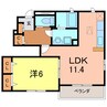 メゾン伏見 1LDKの間取り