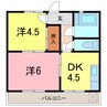 サンハイツ 2DKの間取り