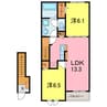 プリンセス・ツリー　Ⅲ 2LDKの間取り