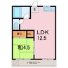 グリーンハイツ秋 1LDKの間取り