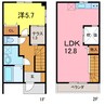 MaisonettePark　碧南中央駅B 1LDKの間取り