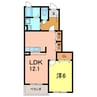 プラシードＳＴ 1LDKの間取り