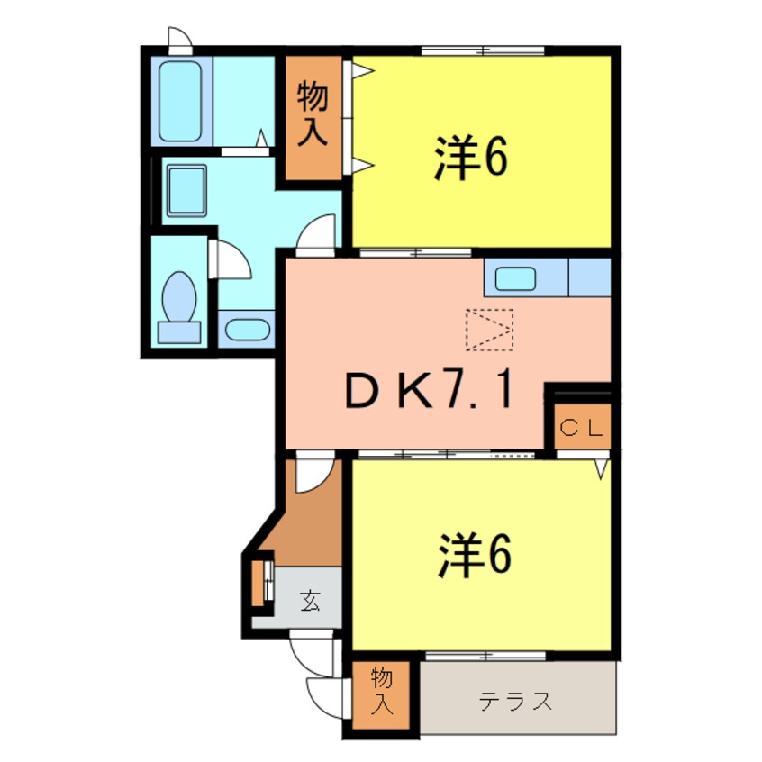 間取図 アビタシオン渡Ｂ