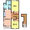 フローラーリア 2DKの間取り