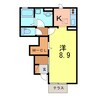 Chou Chou 橋目 1Kの間取り